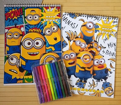 Раскраска Посіпаки Minions А4 набір 2 шт + фломастери (28817)