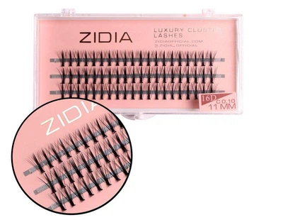Вії накладні пучкові Zidia Cluster Lashes 16D KIM C 0.10 (3 лєнти, розмір 11 мм)