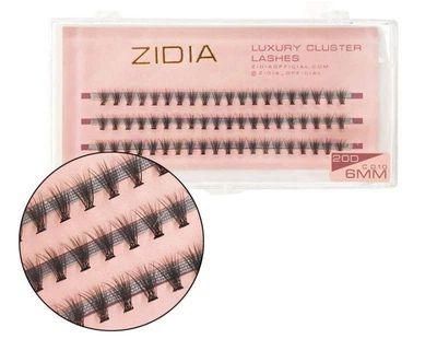 Вії накладні пучкові Zidia Cluster Lashes 20D C 0.10 (3 лєнти, розмір 6 мм)