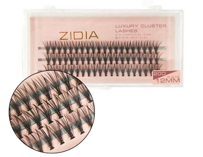 Вії накладні пучкові Zidia Cluster Lashes 20D C 0.10 (3 лєнти, розмір 12 мм)