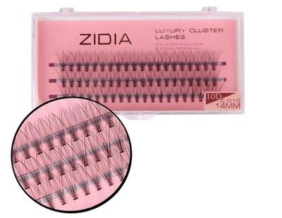 Вії накладні пучкові Zidia Cluster Lashes 10D C 0.10 (3 лєнти, розмір 14 мм)