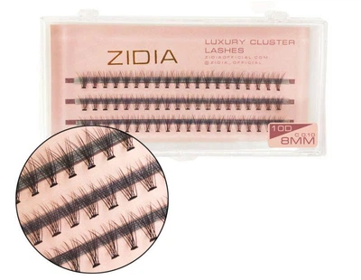 Ресницы накладные пучковые Zidia Cluster Lashes 10D C 0.10 (3 ленты, размер 8 мм)