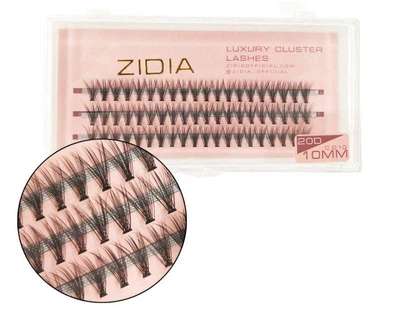 Ресницы накладные пучковые Zidia Cluster Lashes 20D C 0.10 (3 ленты, размер 10 мм)