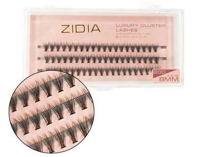 Вії накладні пучкові Zidia Cluster Lashes 20D C 0.10 (3 лєнти, розмір 8 мм)