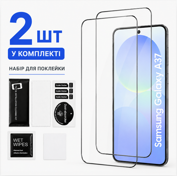 Защитное стекло для Samsung Galaxy A37 глянцевое с рамкой полноэкранное стекло на телефон Samsung A37 закаленное олеофобное с рамкой