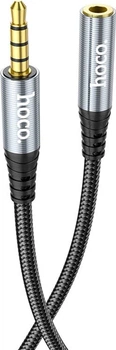 Аудиокабель Hoco UPA20 3.5 мм для 3.5 мм female, nylon braid, 1 м Metal Gray (6931474762153)
