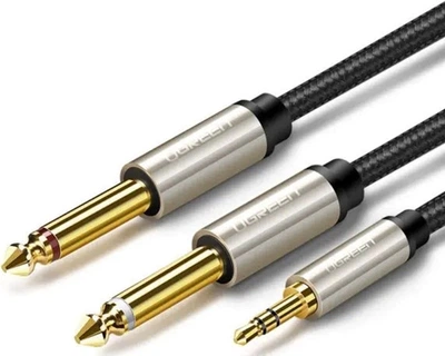Аудиокабель Ugreen AV126 3.5мм TRS to Dual 6.35мм TS Audio Cable 2 м Gray (UGR-10615)