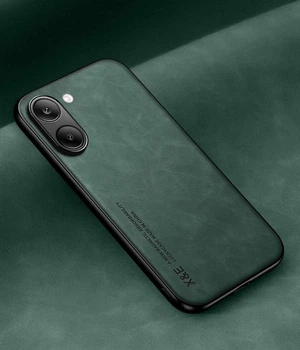 Кожаный чехол XnE Poco X8 Pro с металлической вставкой Green (44946-08)
