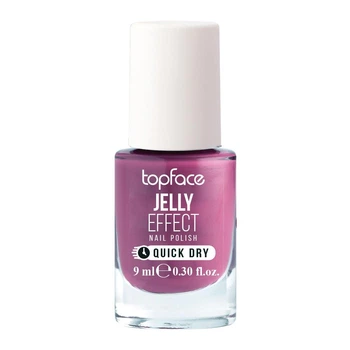 Лак для нігтів TopFace Jelly Effect Nail Polish з глянцевим блиском та швидким висиханням 019 Вишневий пастельний 9 мл