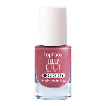 Лак для нігтів TopFace Jelly Effect Nail Polish з глянцевим блиском та швидким висиханням 045 Світлий вишневий 9 мл