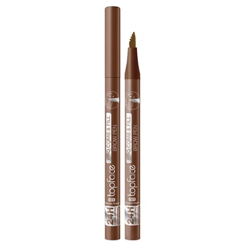 Маркер для бровей Topface Pro Comb & Fill Brow Pen для имитирования натуральных волосков 001 Caramel Frame Светло-коричневый 1 мл