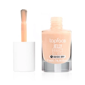 Лак для ногтей TopFace Jelly Effect Nail Polish с глянцевым блеском и быстрым высыханием 089 Персиково-бежевый нюд 9 мл