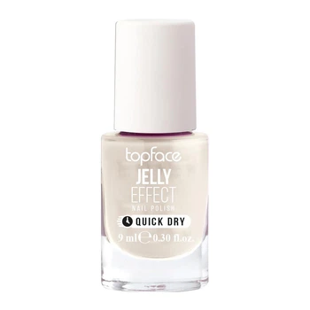 Лак для нігтів TopFace Jelly Effect Nail Polish з глянцевим блиском та швидким висиханням 005 Бежевий з блакитним шимером 9 мл