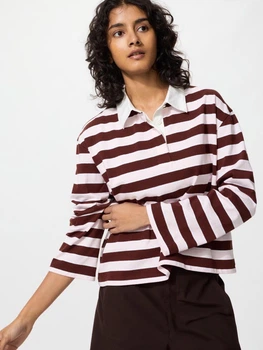Поло женское UNIQLO 816037658 L Коричневое/Розовое (1159863399)