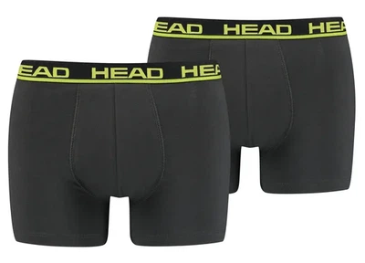 Трусы-боксеры Head хлопок S графитовый желтый 2 шт