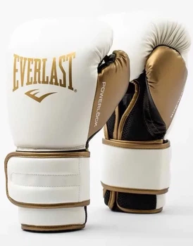 Боксерские перчатки Everlast полиуретан 16 унций белый золотой унисекс