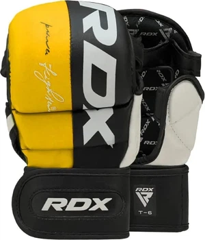 Тренировочные перчатки RDX искусственная кожа XL черный желтый белый