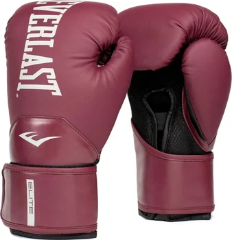 Боксерские перчатки Everlast 12 унций полиуретан бордовые
