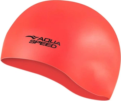 Шапка для плавания AQUA SPEED 100% силикон OSFM ярко-красная