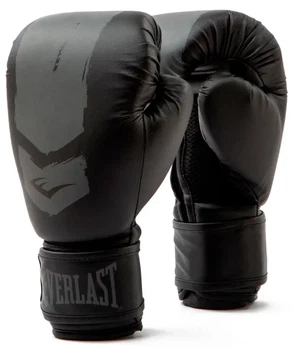 Боксерские перчатки Everlast полиуретан 8 унций черный серый