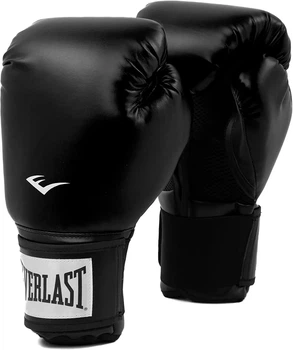 Боксерские перчатки Everlast 100% полиуретан 16 унций черные унисекс