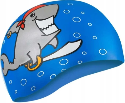 Шапка для плавания Aqua Speed силиконовая OSFM синяя для детей 4-8 лет