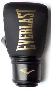 Боксерские перчатки Everlast полиуретан L/XL черные золотые