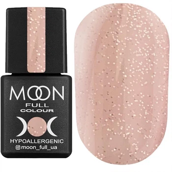 Гель-лак для нігтів MOON FULL color Gel polish №307 напівпрозорий персиковий з шіммери 8 мл