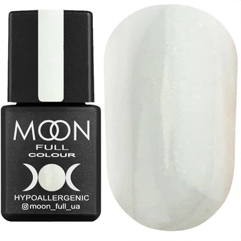 Гель-лак для нігтів MOON FULL color Gel polish №202 білий напівпрозорий з блискітками мікроблеск 8 мл