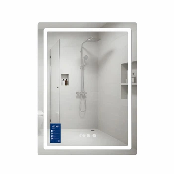 Зеркало Qtap Mideya MI2 600х800 мм с LED-подсветкой Touch, антизапотеванием, часами, диммером и регулировкой яркости (SD00055391)