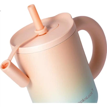 Термокружка LocknLock Straw Desktop Insulated Mug Large Capacity 316 Stainless Steel Ice King Cup LHC4382ORG Orange - 800ML