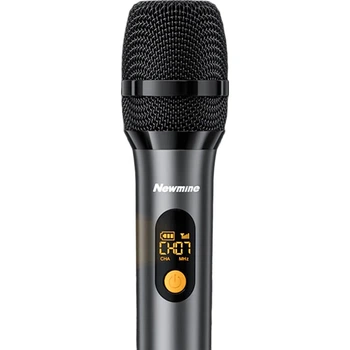 Беспроводной микрофон Newmine MC110 UHF двухканальный, для караоке, сцены и конференций