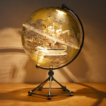 Xiyou Premium Luxury Transparent Sailor Globe Office Study Desk Bookshelf Housenews Gift Decorative Ornament