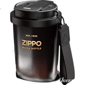 Термокружка ZIPPO большого объема из нержавеющей стали, стильная бутылка для холодной воды, портативная дорожная кружка для студентов, мужчин и женщин.