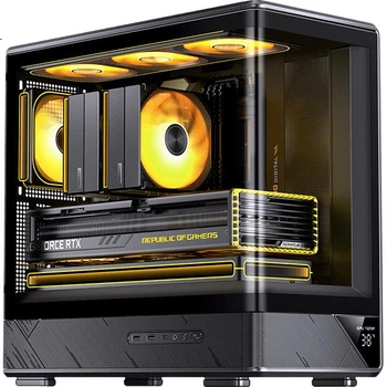 Корпус JONSBO D200 mATX панорамный с поддержкой СЖО 240 мм, цифровым экраном и Type-C Gen2, черный