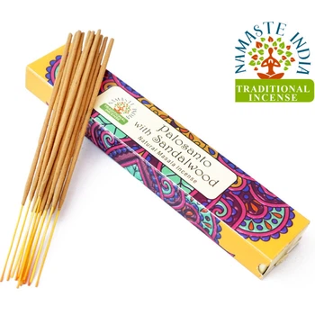 Ароматические палочки Пало Санто с сандалом Namaste India Palo Santo Sandalwood Индийские благовония ручной работы 15 грамм