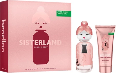 Набір для жінок United Colors of Benetton Sisterland Blush Cherry Парфумована вода 80 мл + Лосьйон для тіла 75 мл (8433982027260)