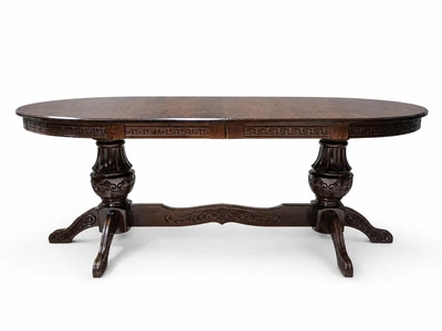 Стол обеденный ручной работы Тумболино большой Mebli Kam Home 77 х 160 х 90 см Овальный Темный орех (0151)