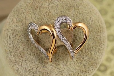Серьги Xuping Jewelry преклоненное сердце с родием 2,3 см золотистые