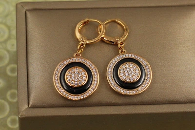 Сережки підвіски Xuping Jewelry відлуння опівночі 3,2 см золотисті