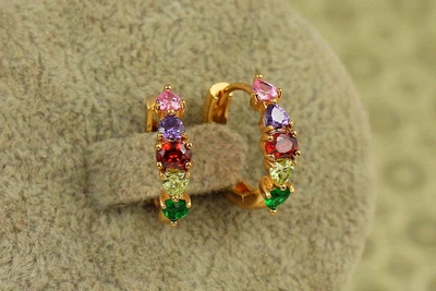 Серьги кольца Хuping Jewelry ягодное ассорти 1,6 см золотистые