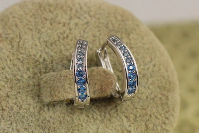 Серьги Xuping Jewelry Сапфировая лагуна 1.6 см серебристые