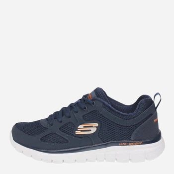 Мужские кроссовки кожаные Skechers Burns Agoura 52635 NVOR 43 Темно-синие (199025530606)