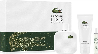 Набір для чоловіків Lacoste L.12.12 Blanc Туалетна вода 100 мл + Мініатюра Туалетна вода 7.5 мл + Гель для душу 100 мл (3386460159098)