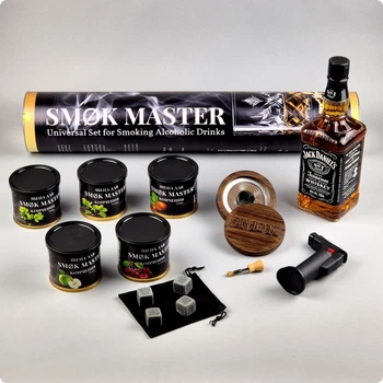 Подарочный набор для копчения коктейлей и виски SMOK MASTER с Камнями Для Виски