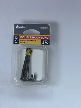 Крючок двойной Golden Catch Double Long L2037BN №2/0(6шт) удлиненный для силикона и джига,5547766
