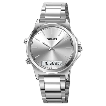 Наручний годинник SKMEI 2120 Dual-Display Round Stainless Steel Men’s Watch