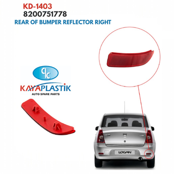 Отражатель заднего бампера правый Renault Dokker [KAYA] 8200751778
