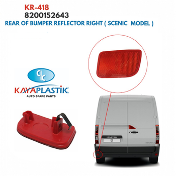 Відбивач заднього бампера правий Renault Master III [KAYA] 8200152643