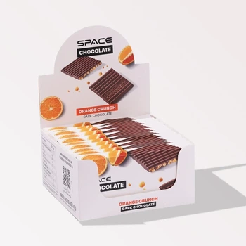 Блок темного шоколада Space Chocolate Orange Crunch, 10*25 грамм - Апельсин SpaceFood (vit0004582)